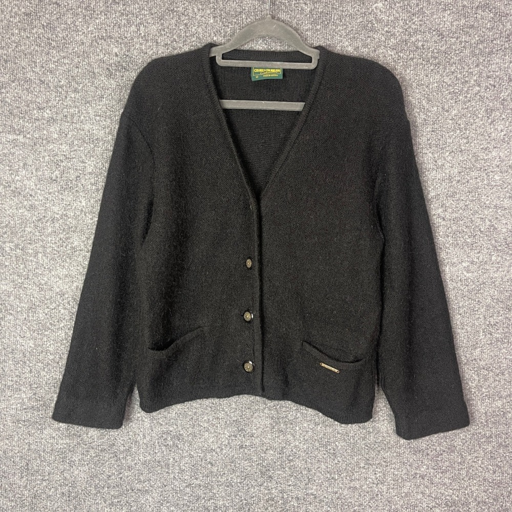 Geiger Collections Black Cardigan Sweater Made in Austria Womens Size‎ 42